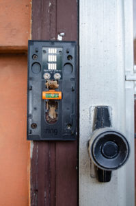 video doorbell bracket during installation
