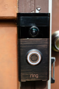 video doorbell in brass color