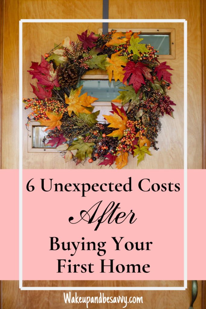 fall wreath on front door-6 unexpected costs after buying your first house